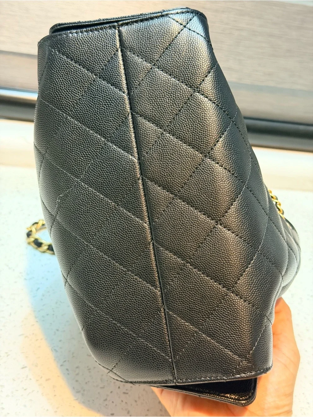 CHANEL Caviar Mini 25 Black with Gold Hardware